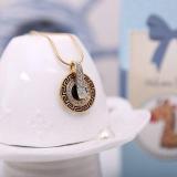 Cassical Jewelry For Women  Rhinestone Necklace Pendant Ring And Earring Set Gifts