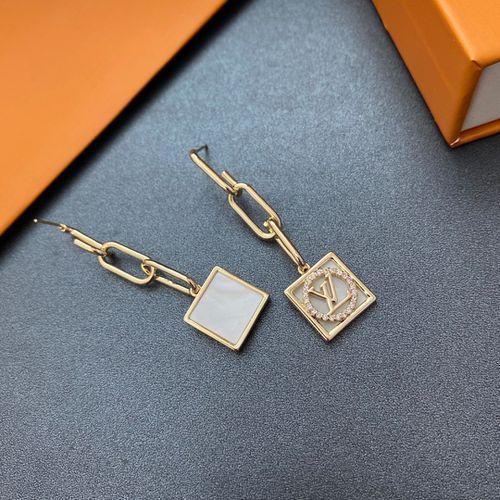 Women's New Long Chain Fashion Square Diamond Earrings