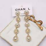 Trend Exaggerated Diamond Pearl Earrings Geometric Round Long Small Fragrance Earrings