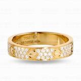 Starry Titanium Steel Couple Diamond Ring Double Row Diamond Love Fashion Ring Without Fade