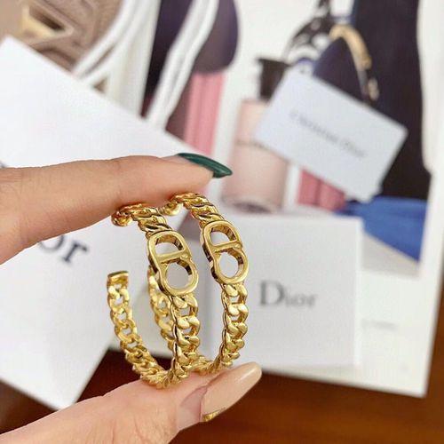 Gold Metal Earrings Jewelry Earrings Birthday Gift Letter CD Earrings Vintage Simple