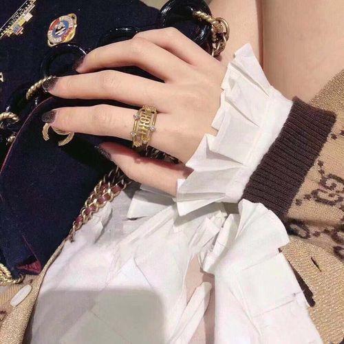 Letter Ring Women's Ring Fashion Letter Brass Material Ring