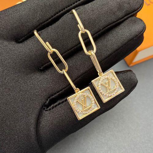 Women's New Long Chain Fashion Square Diamond Earrings