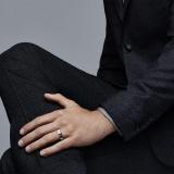 Ring Rose Gold 18K Gold Inlaid With Three Round Bright Cut Diamonds