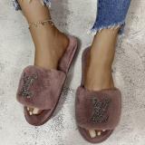 Fall/winter Letter Trend Fashion Wool Drag Casual Home Open Slippers