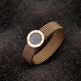 High Quality Quality Mesh Chain Black Roman Digital Personality Ring Does Not Fade