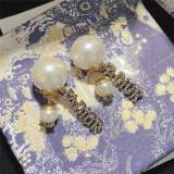 New Pearl Letter Earrings For Women Pearl Letter Diamond Earrings