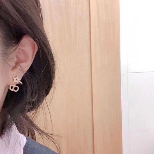 Vintage Simple Earrings Star Letter Crystal Earrings Jewelry Earrings