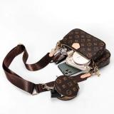 Vintage Printing Handbag 3-in-1 Fashion Brand Messenger Bags for Women Pu Leather Crossbody Bag Lady