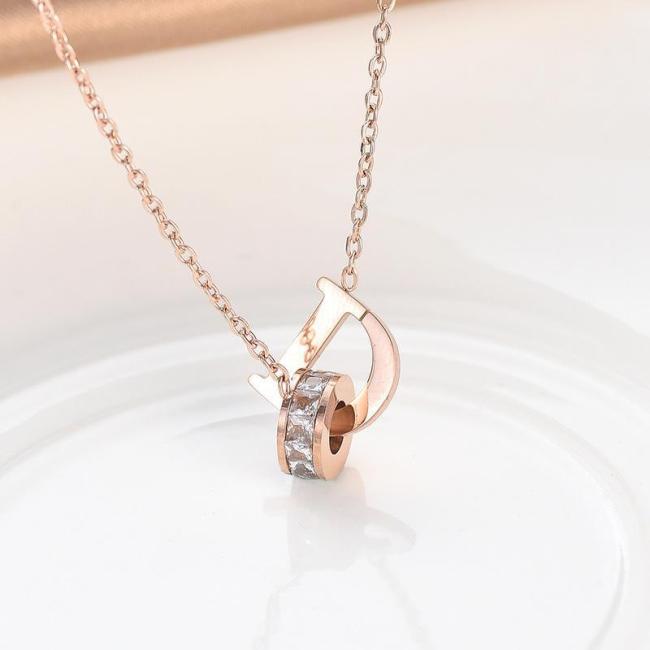 Unfading Creative Letter Titanium Steel Necklace Clavicle Chain Simple Neck Necklace With