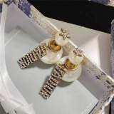 New Pearl Letter Earrings For Women Pearl Letter Diamond Earrings