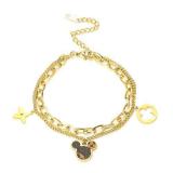 Cute Cartoon Double Chain Titanium Steel Bracelet Female New Products Handmade Jewelry Bracelet