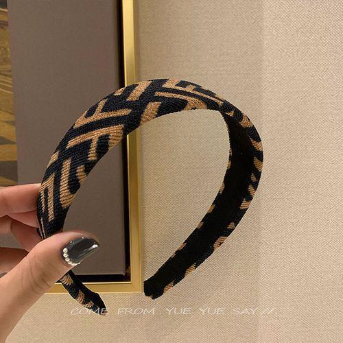 Fashion Headband Suede Headband Double F Pattern Hair Ornament