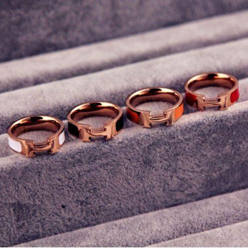 Becky Massey Women's Fashion Classic Hermes Titanium Steel Rings