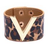 New Fashion European And American Wide Leather Bracelet Trend Ladies Vita Bracelet