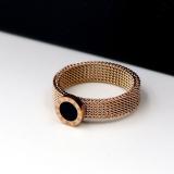 High Quality Quality Mesh Chain Black Roman Digital Personality Ring Does Not Fade