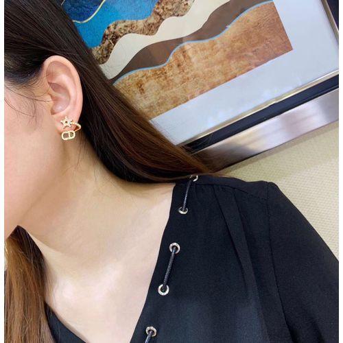 Vintage Simple Earrings Star Letter Crystal Earrings Jewelry Earrings