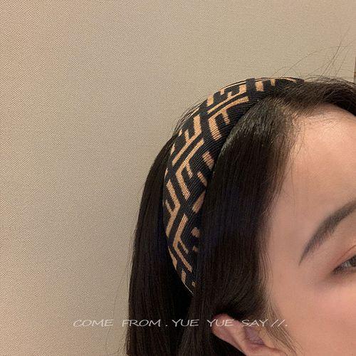 Fashion Headband Suede Headband Double F Pattern Hair Ornament