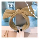 Retro Elegant Bow English Wide Side Small Fragrant Lattice Hair Hoop Wide Version Of Hair Card