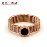 High Quality Quality Mesh Chain Black Roman Digital Personality Ring Does Not Fade