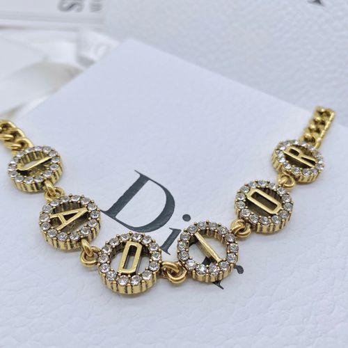 Classic Fashion Alphabet Rhinestones Brass Neckalce Sweater Necklace Women's Necklace Jadior