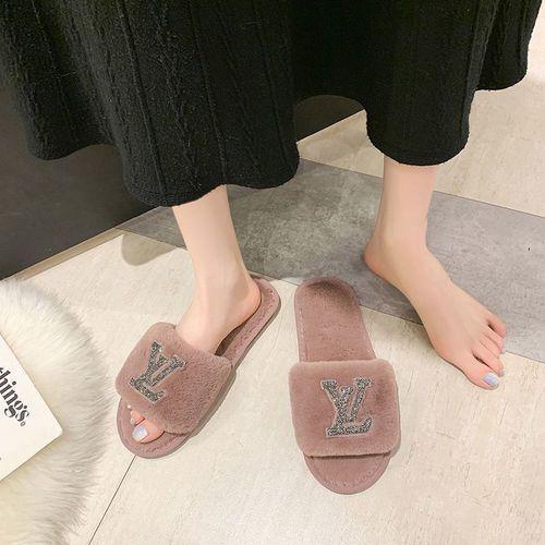 Fall/winter Letter Trend Fashion Wool Drag Casual Home Open Slippers