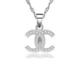 Women's Fashion Zircon White Copper Necklace