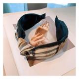 Retro Elegant Bow English Wide Side Small Fragrant Lattice Hair Hoop Wide Version Of Hair Card