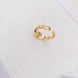 Open Ring Letter Ring Women's Ring Fashion Brass Material Ring