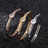 Roman Numerals Diamond Bracelet  Titanium Steel For Women Gift