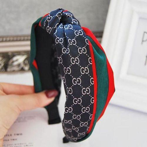 Women Accessory Red And Green Striped Letters Wild Western Knot Fabric Hair Card