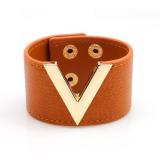 New Fashion European And American Wide Leather Bracelet Trend Ladies Vita Bracelet