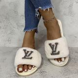 Fall/winter Letter Trend Fashion Wool Drag Casual Home Open Slippers