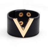 New Fashion European And American Wide Leather Bracelet Trend Ladies Vita Bracelet