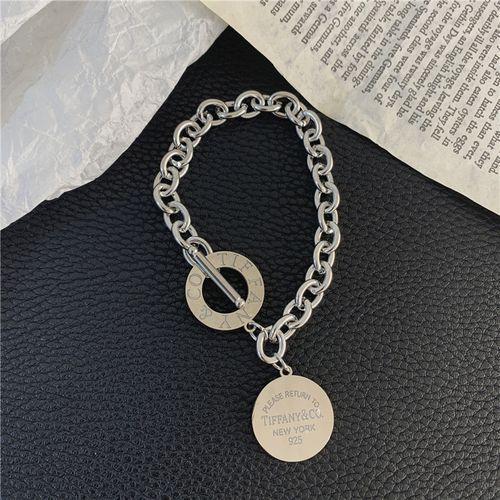 Hot T Brand Bracelet | Whole Body Titanium Steel Round With Letter Ot Bracelet Big Brand