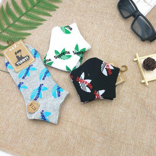 Letter Print Cotton Short Socks for Men