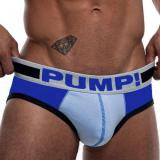 Men Underwear Briefs Letter Print Patchwork Sport Cotton Stretch Low Waist Short