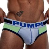 Men Underwear Briefs Letter Print Patchwork Sport Cotton Stretch Low Waist Short