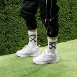 2PAIRS White Unisex Long Socks Casual Cotton Socks Black White