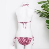 Women Summer Designer Bikini Floral Printed Cross-Criss Two Pieces Swimwear Low Waist