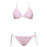 Women Summer Designer Bikini Floral Printed Cross-Criss Two Pieces Swimwear Low Waist