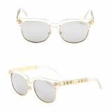 Women Men Sun Glasses Luxury Brand  Round Retro Male UV400 Mirror Clear Lens