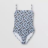 Letter Print One-piece Swimsuit Water Sports Ladies Swimwear