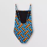 Letter Print One-piece Swimsuit Water Sports Ladies Swimwear