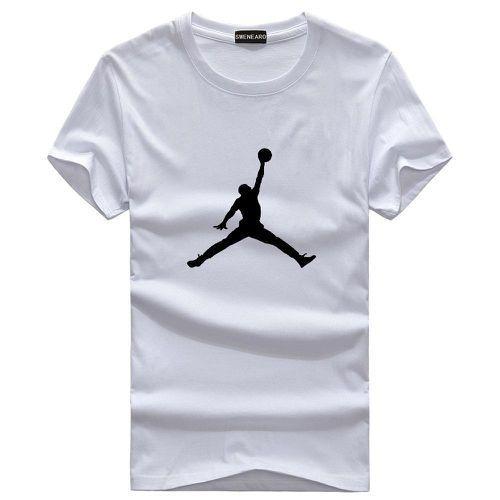 Men's O-neck Casual Shirt Solid Short Sleeve Loose T Shirt Jordan Clothing