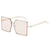 New Style Metal Hollow Out Retro Large Frame Sunglasses Personalized Anti Glare Sunglasses