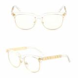 Women Men Sun Glasses Luxury Brand  Round Retro Male UV400 Mirror Clear Lens