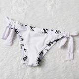 New Ladies Halter Neck Two-Piece Set Pure Color Swimsuit Split Bikini Letter Print Sexy