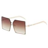 New Style Metal Hollow Out Retro Large Frame Sunglasses Personalized Anti Glare Sunglasses