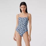 Letter Print One-piece Swimsuit Water Sports Ladies Swimwear